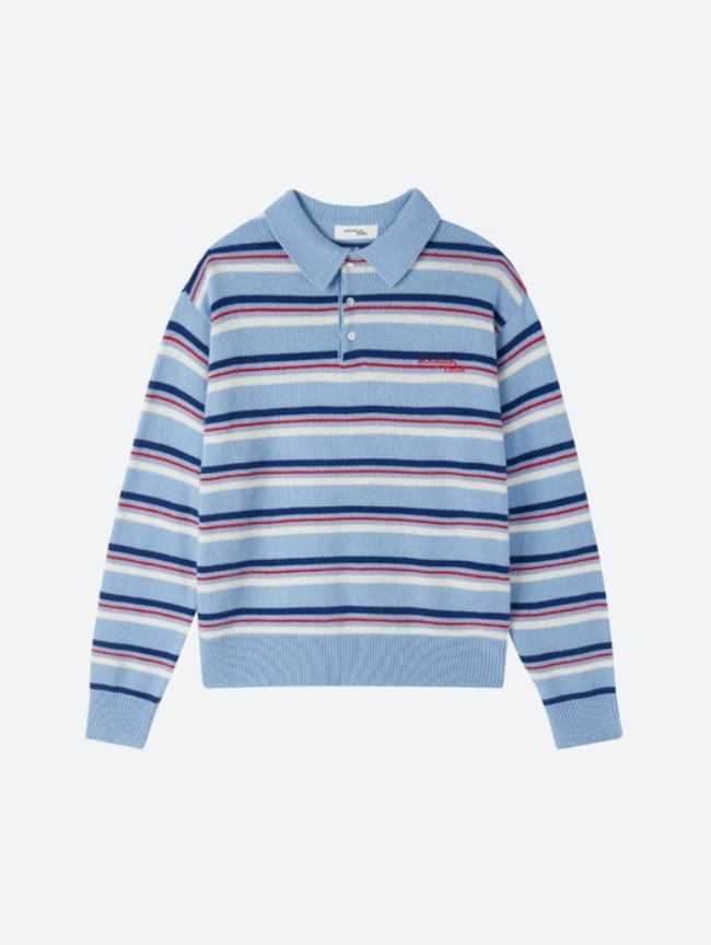 SBS 틈만나면 36회 티셔츠 ❘ 유연석 하늘색 스트라이프 카라 니트 &ndash; 문선 MOONSUN 추천