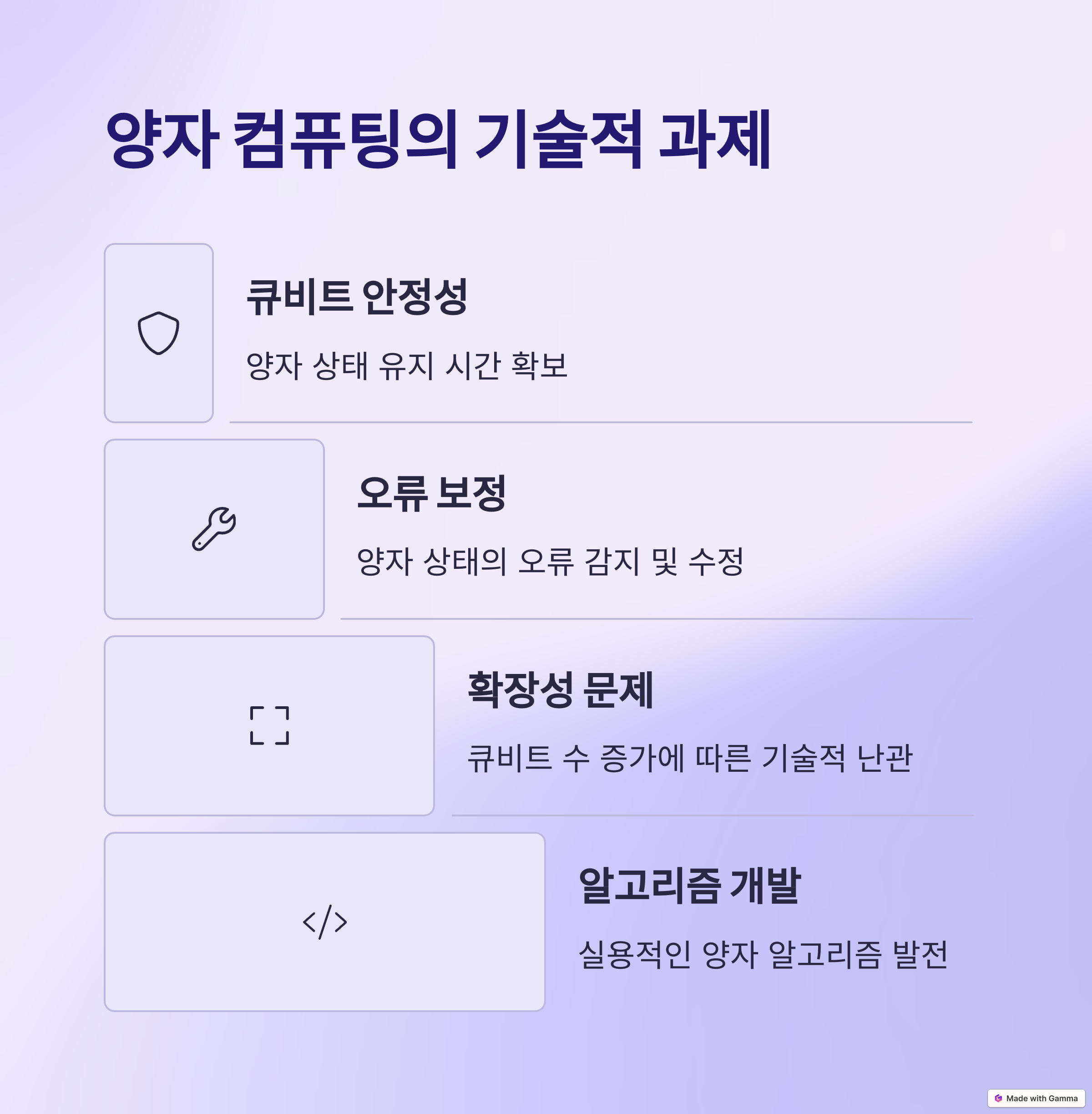 양자 컴퓨팅 기술적 과제