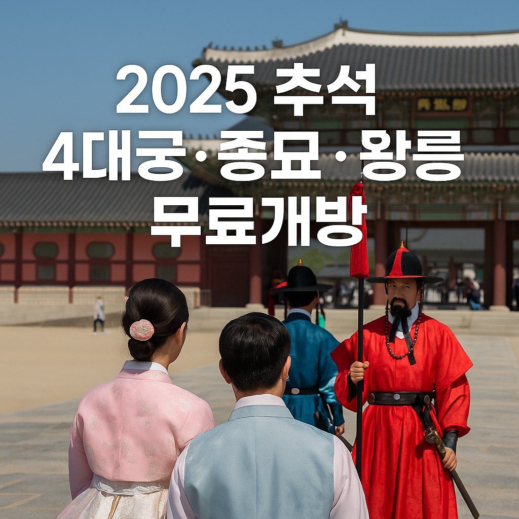 2025 추석 4대궁 종묘 조선왕릉 무료 개방