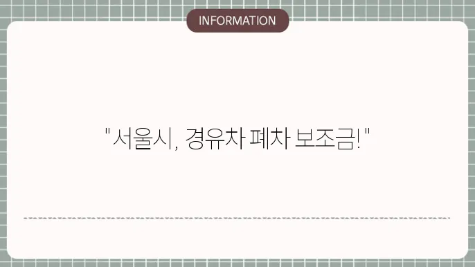 서울시 경유차 조기폐지원금