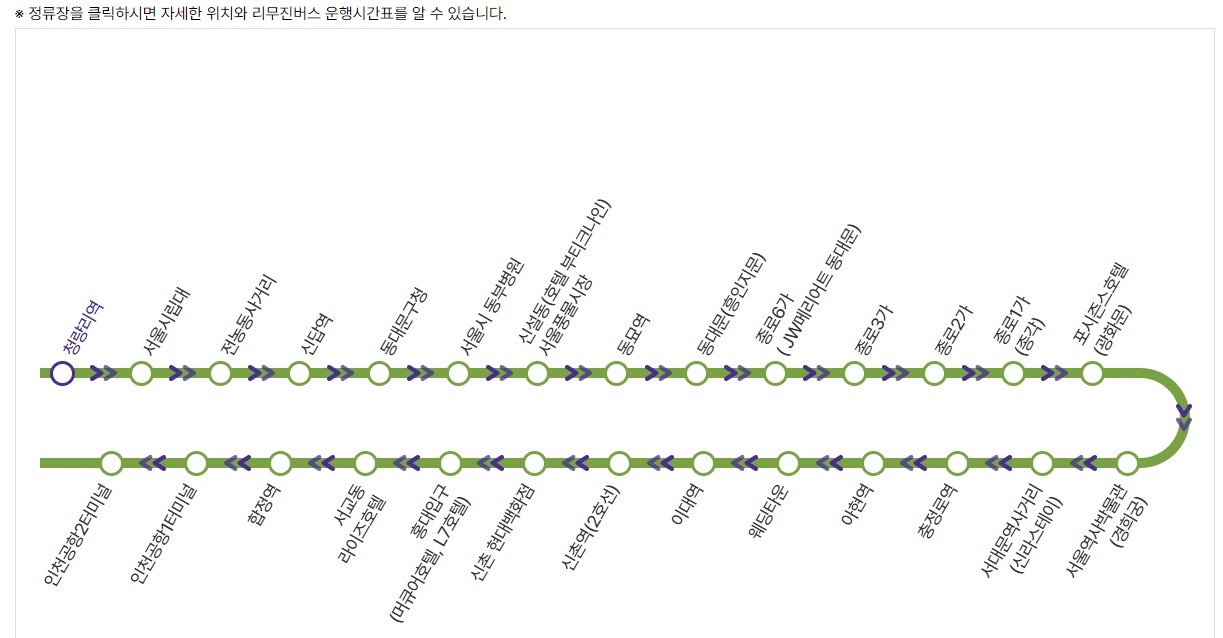 6002번 청량리 인천공항 리무진 버스 노선 시간표 요금 예매 방법