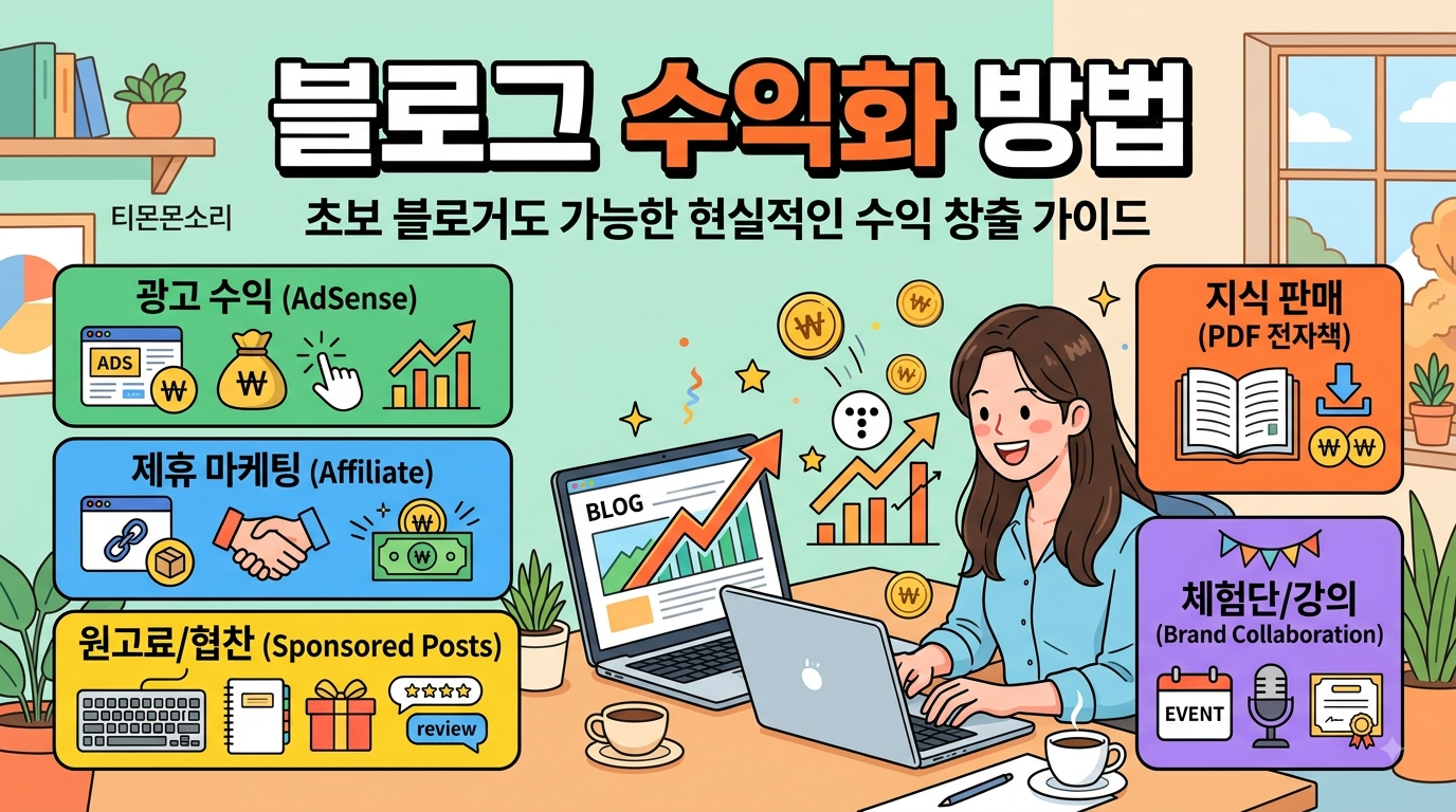블로그 수익화 방법! 초보 블로거도 가능한 현실적인 수익 창출 가이드