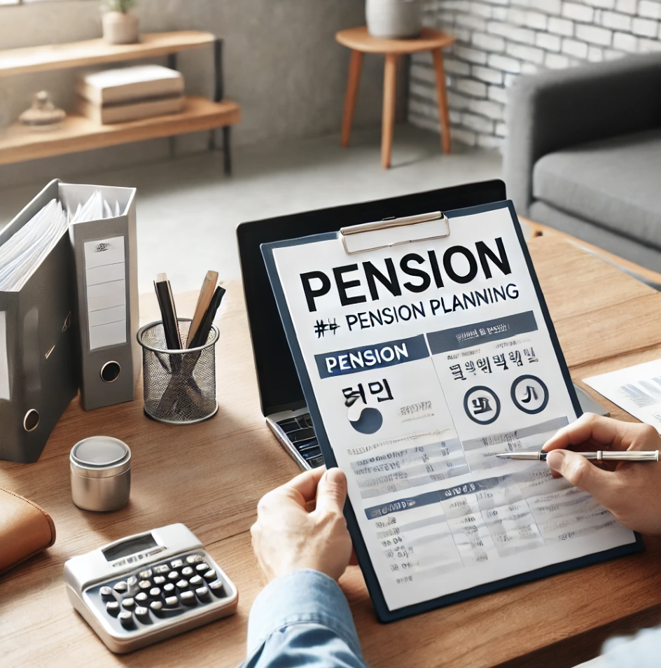 연금 문서를 검토하는 장면