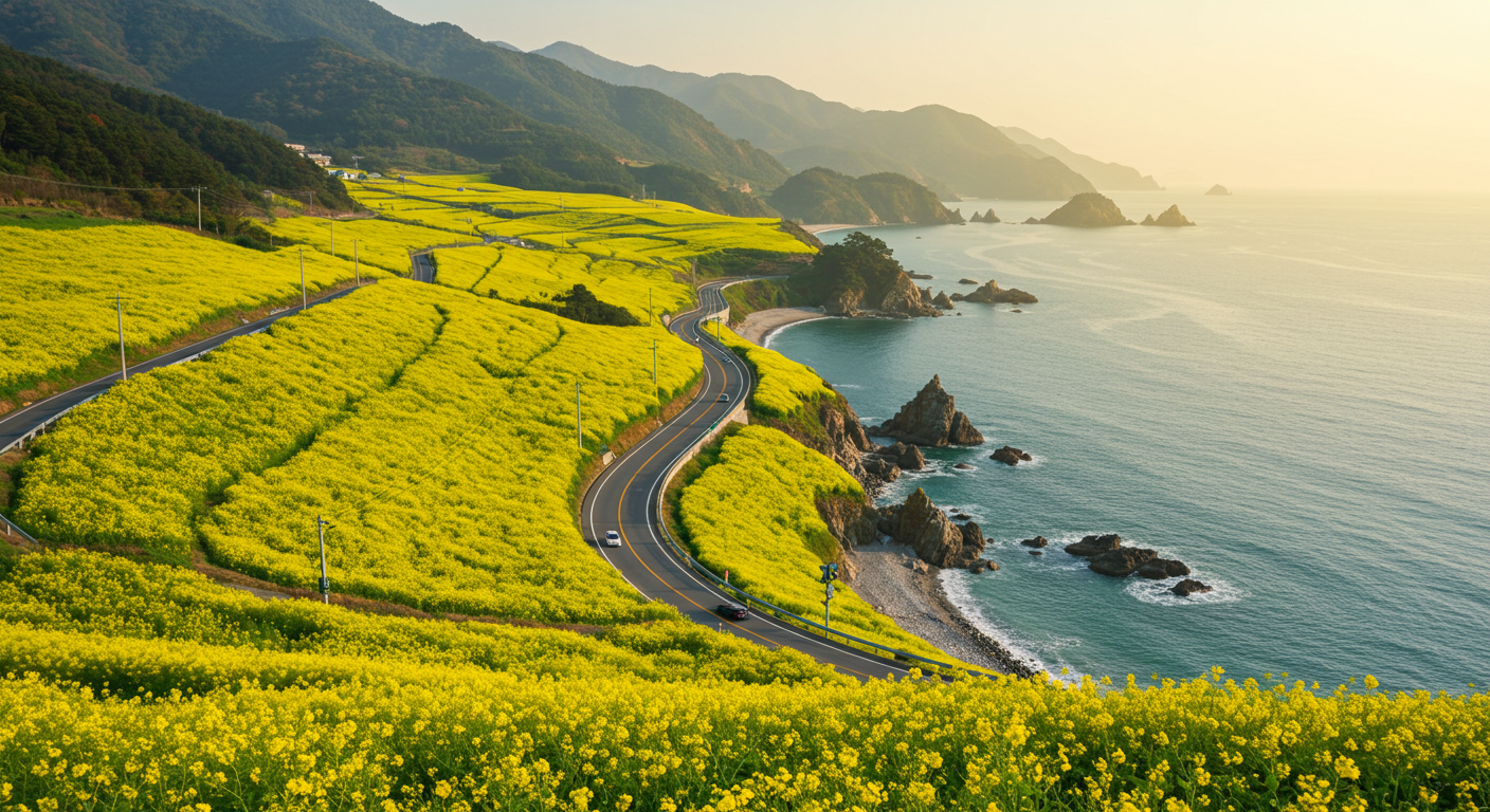 남해다랭이논 해안도로