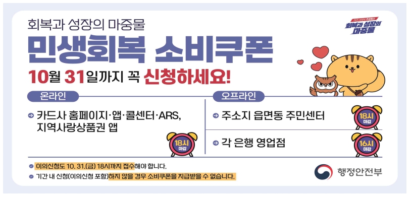 민생회복 소비쿠폰 2차 신청기간