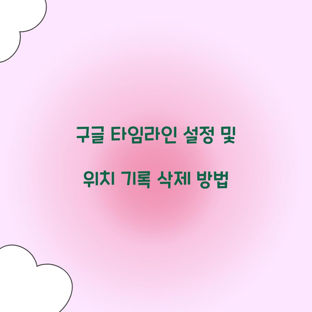 구글 타임라인 설정