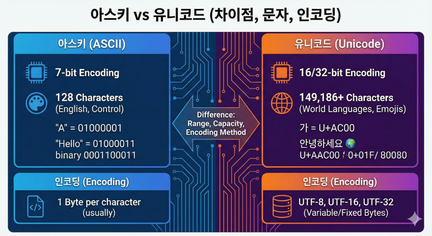 아스키 vs 유니코드