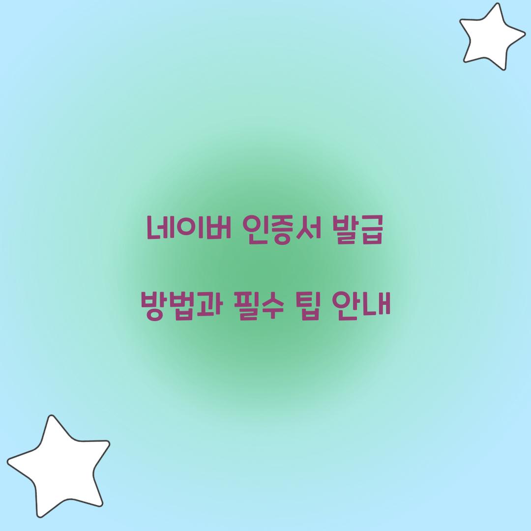 네이버 인증서 발급