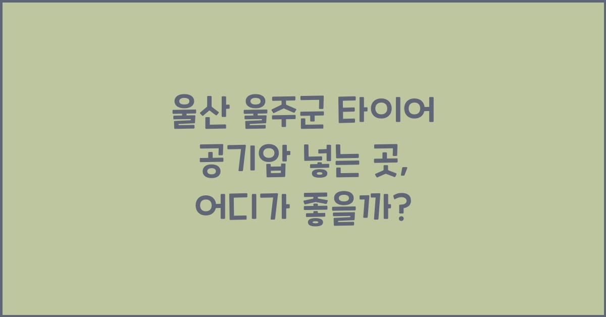 울산 울주군 타이어 공기압 넣는 곳