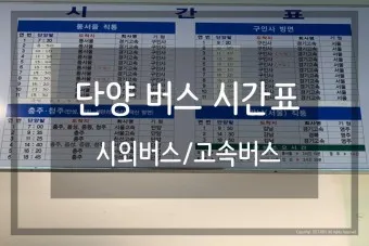 단양 시외버스터미널 시간표 예매 요금표_23