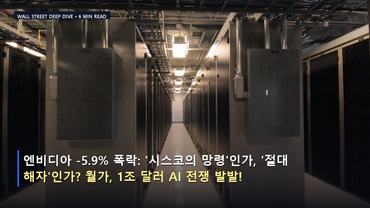 엔비디아 -5.9% 폭락: '시스코의 망령'인가, '절대 해자'인가? 월가, 1조 달러 AI 전쟁 발발!