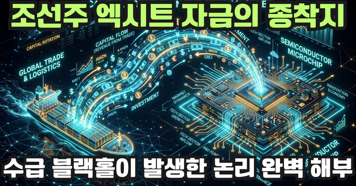 조선주 차익실현 자금의 반도체 장비주 이동 수급 차트