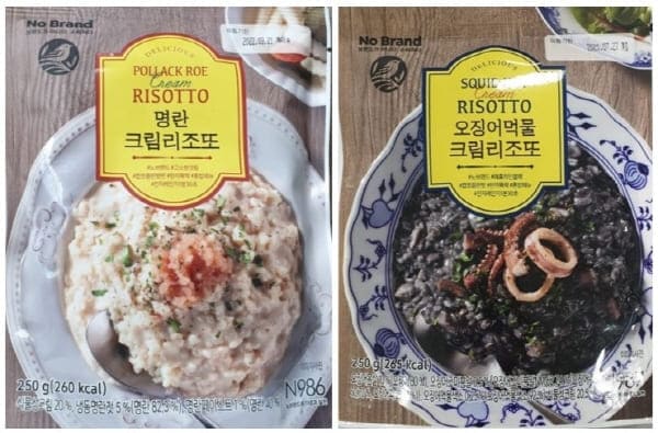 노브랜드명란크림리조또,먹물크림리조또
