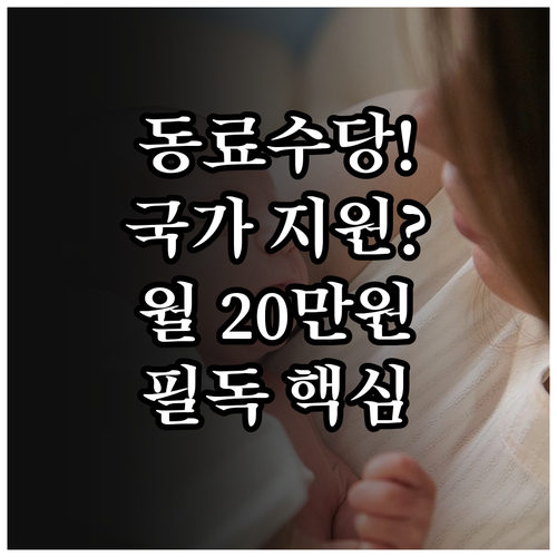 동료 수당 주면 정부가 지원하는 육아..