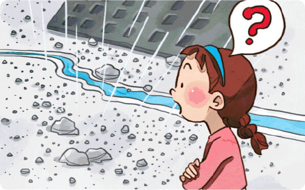 토석류-징조-비가-내리는데-강·계곡의-물이-줄어듬