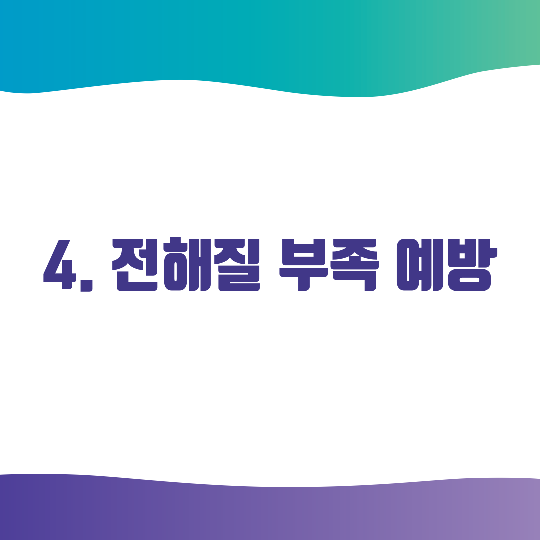 4. 전해질 부족 예방