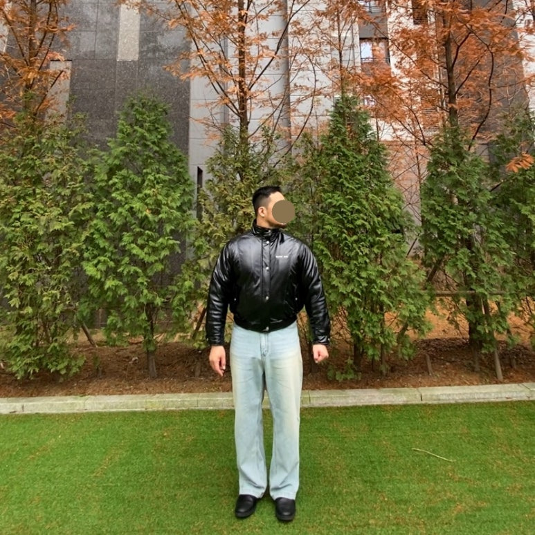 데일리룩('25. 11. 29.)마뗑킴 matinkim 하이그로시 패딩 점퍼 유광숏패딩 유광점퍼, 에러스익셉티드 연청 와이드 데님팬츠, 폴로 폴로랄프로렌 탈란 레더 남자 첼시부츠