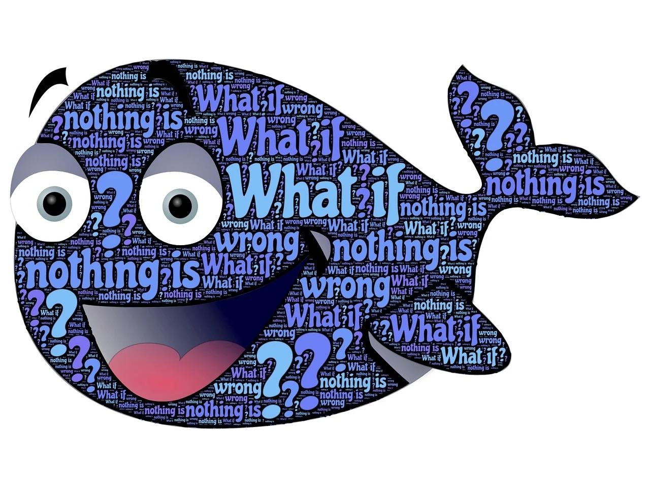 고래 모양속에 궁금증 이미지 표현한 사진