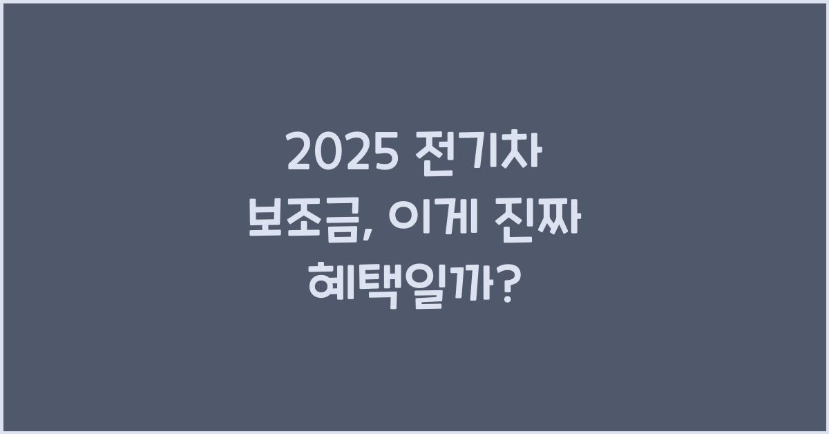 2025 전기차 보조금