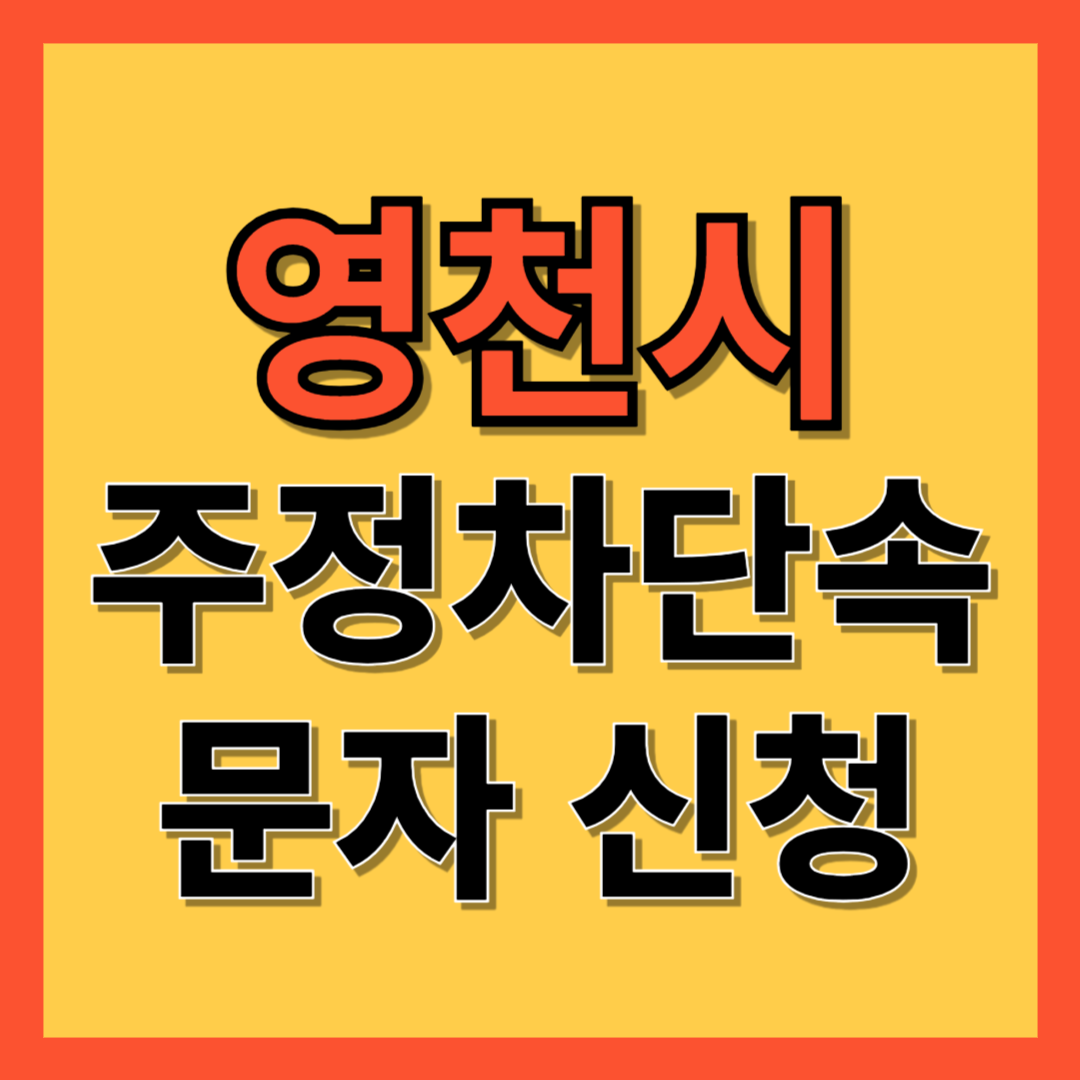 영천시 주정차 단속 알림 서비스 신청 방법 ❘ 불법주차 문자알림서비스