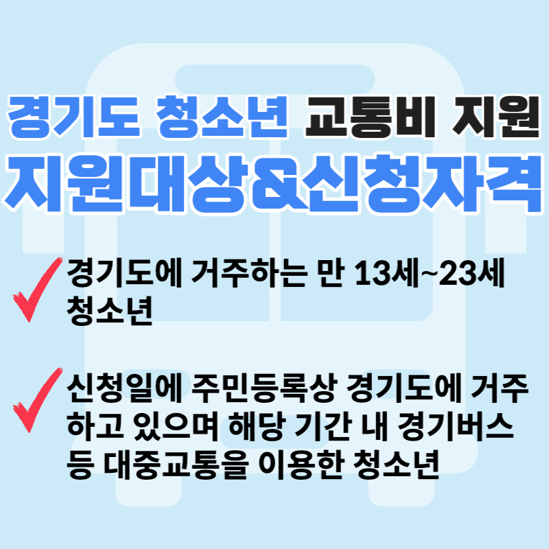 경기도 청소년 교통비 지원