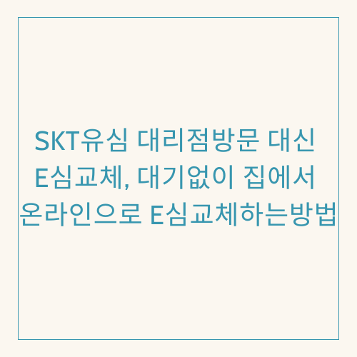 SKT유심 대리점방문 대신 e심교체, 대기없이 집에서 온라인으로 e심교체하는방법