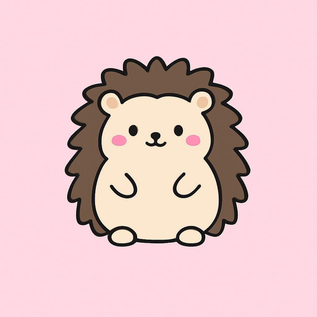 귀여운 카톡테마 고슴도치 캐릭터 일러스트 예시