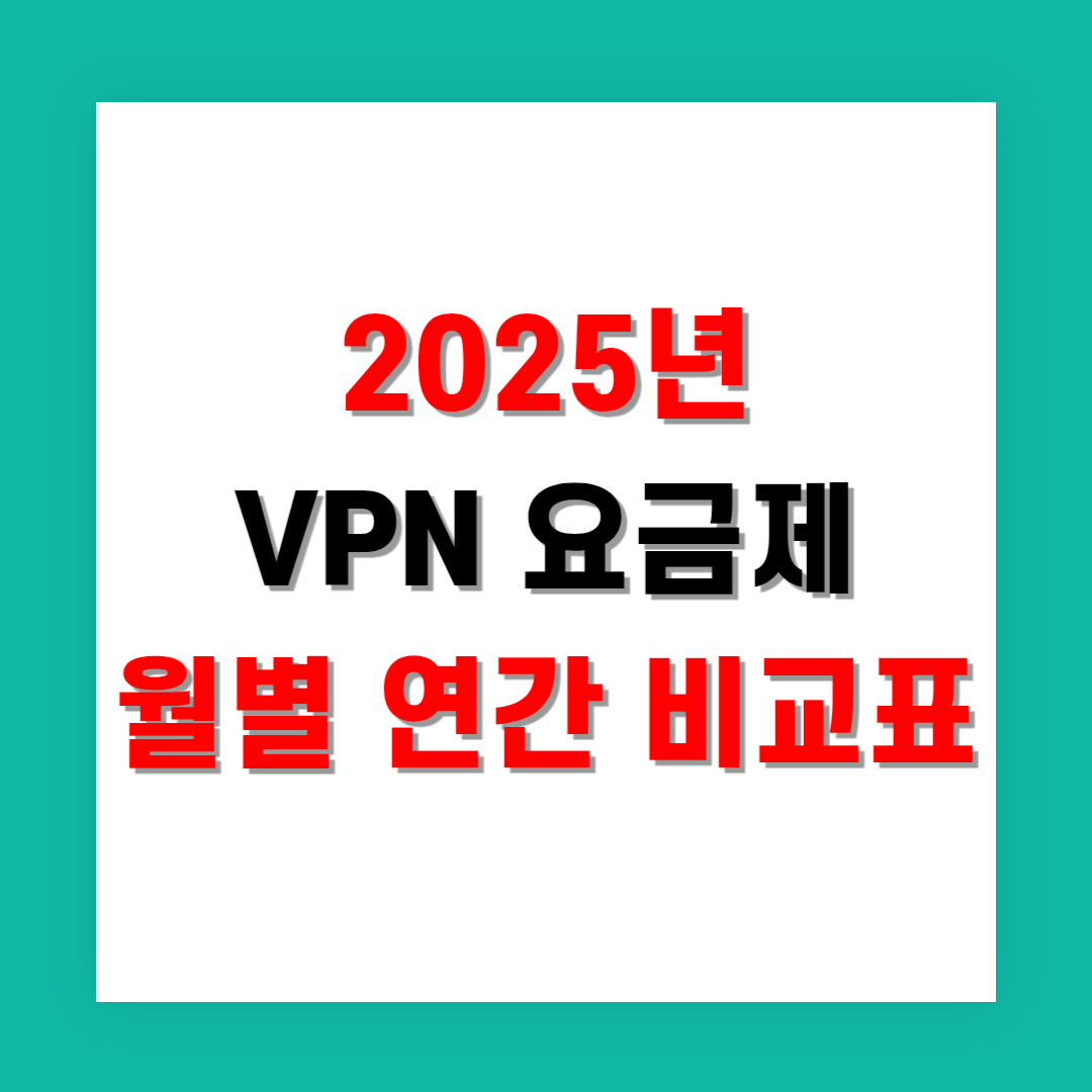2025년 VPN 요금제 월별 연간 비교표