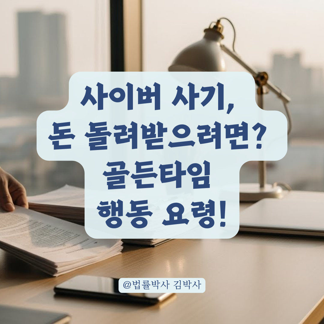 사이버 사기, 돈 돌려받을 수 있을까? 사건 접수 후 골든타임 사수 전략.
