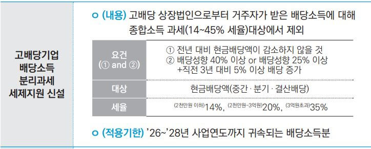 배당소득 분리과세 도입표