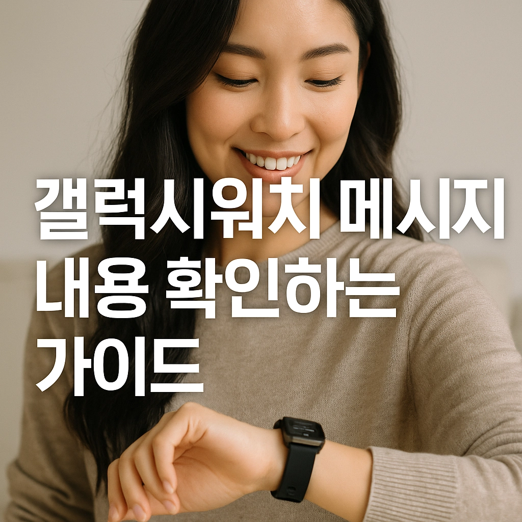 갤럭시워치 메세지 내용 확인하는 가이드