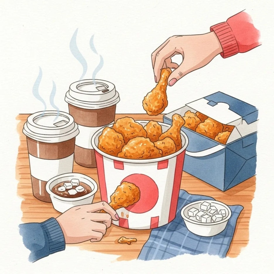 100원딜로 할인받아 즐기는 치킨과 커피