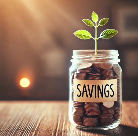 저축을 의미하는 단어와 동전사진