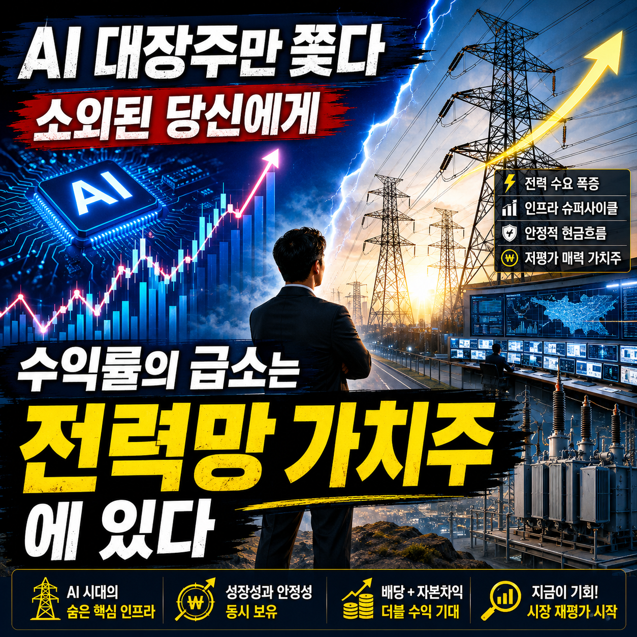 AI 대장주만 쫓다 소외된 당신에게, 수익률의 급소는 '전력망 가치주' 썸네일
