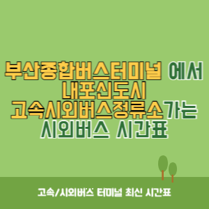 부산종합버스터미널에서 내포신도시고속시외버스정류소 가는 시외버스 시간표 최신정보