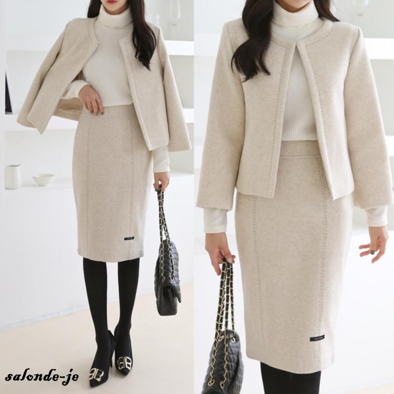 여성정장 세트 세미정장 치마 스커트 셋업 수트 여자겨울정장