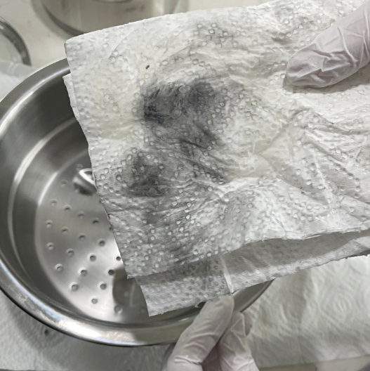 스텐 연마제 제거 방법-식용유