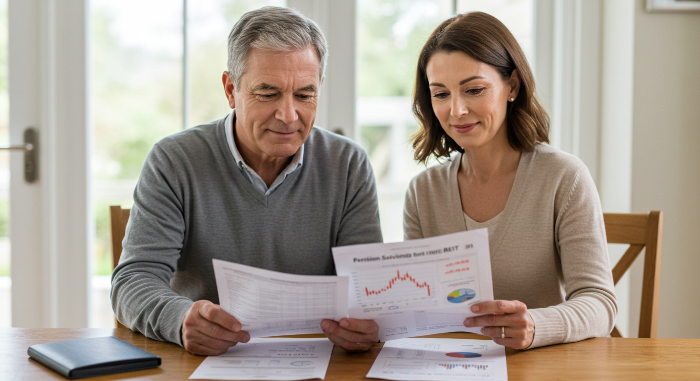 투자 상품을 검토중인 부부