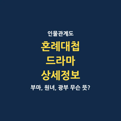 혼례대첩 드라마 몇부작 인물관계도 캐릭터 소개