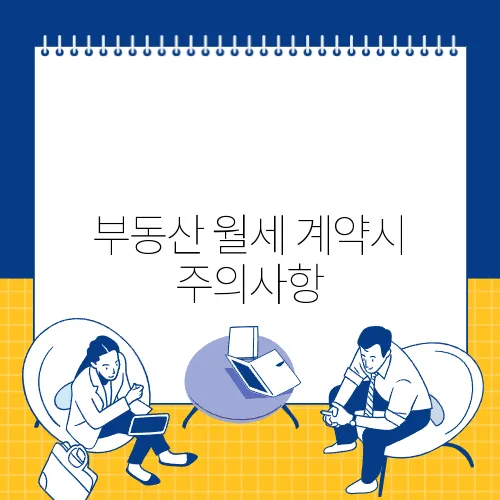 부동산 월세 계약시 주의사항