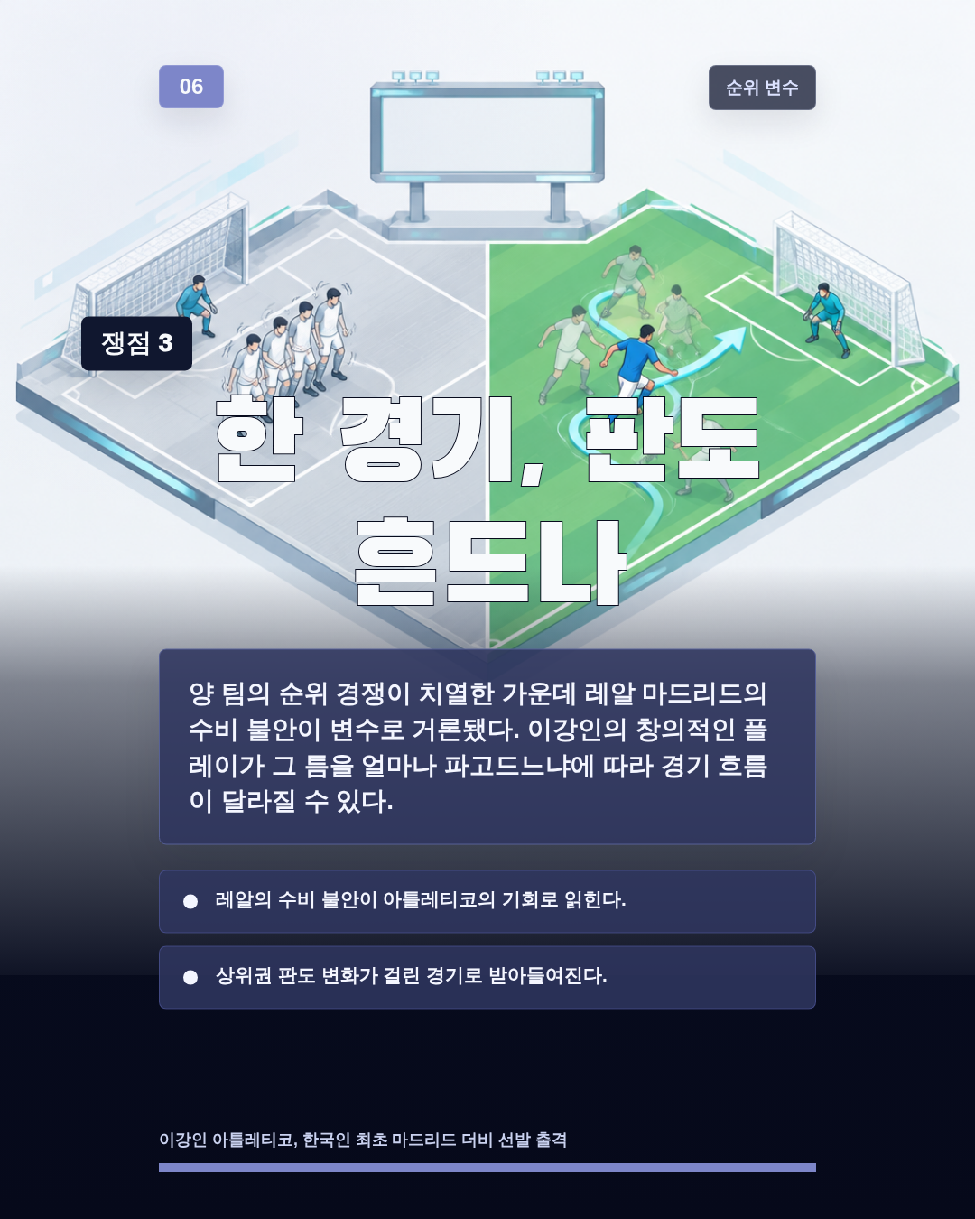 한 경기, 판도 흔드나