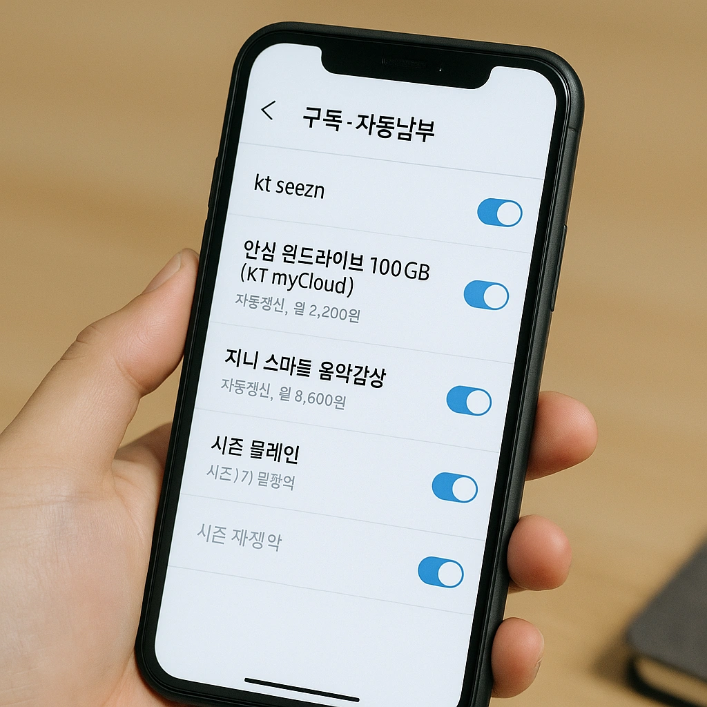 자동결제 항목 주기 점검