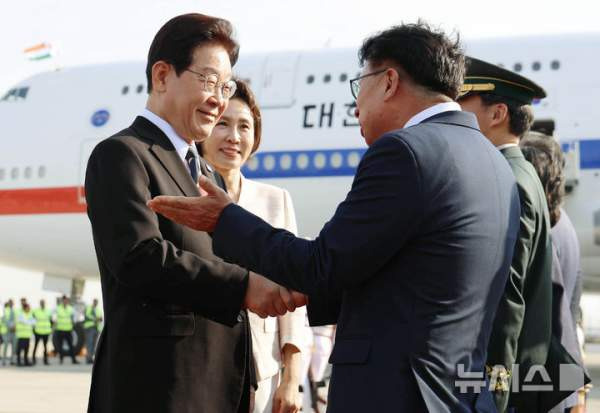 이재명 대통령 뉴델리 도착