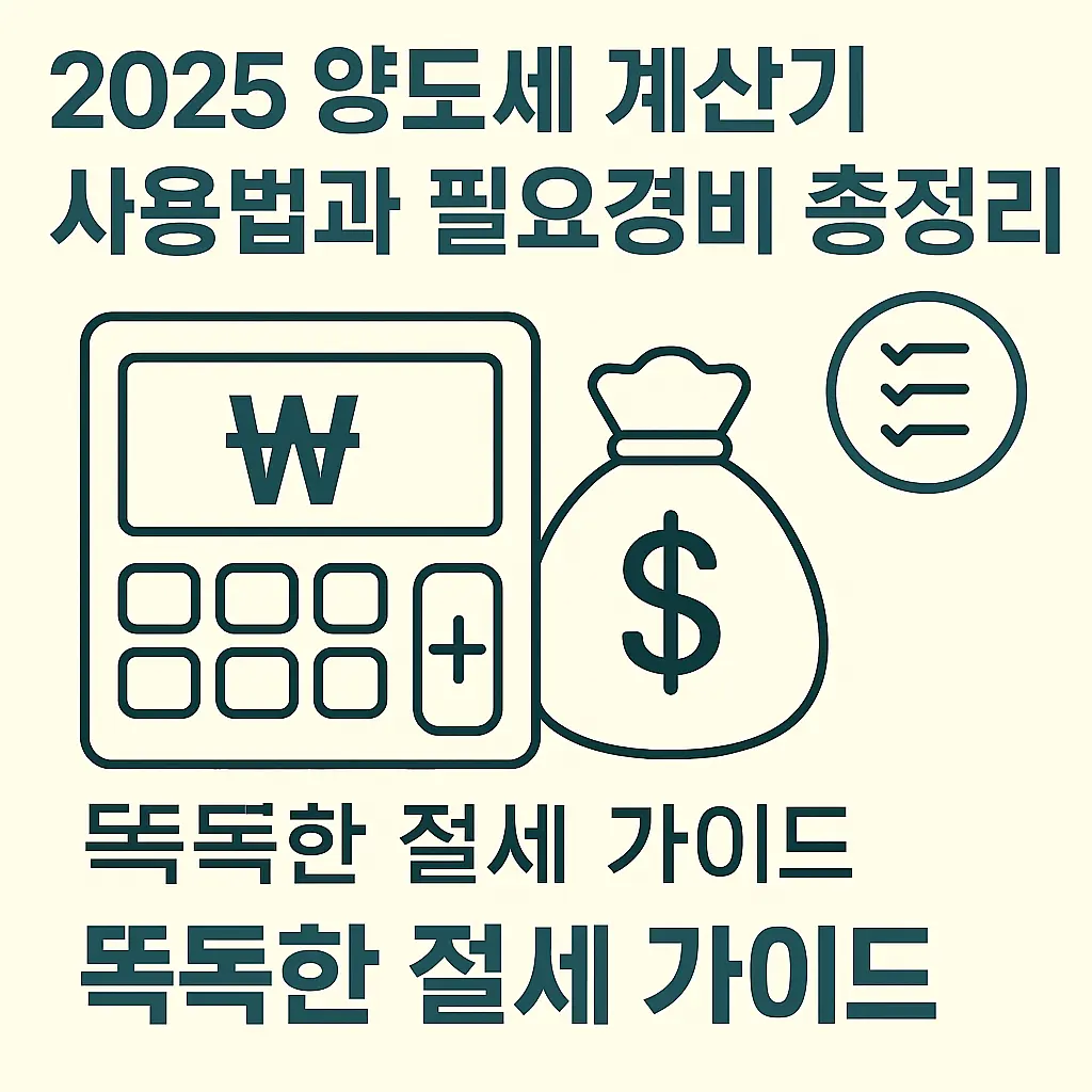 2025 양도소득세 계산기 사용법과 필요경비 총정리