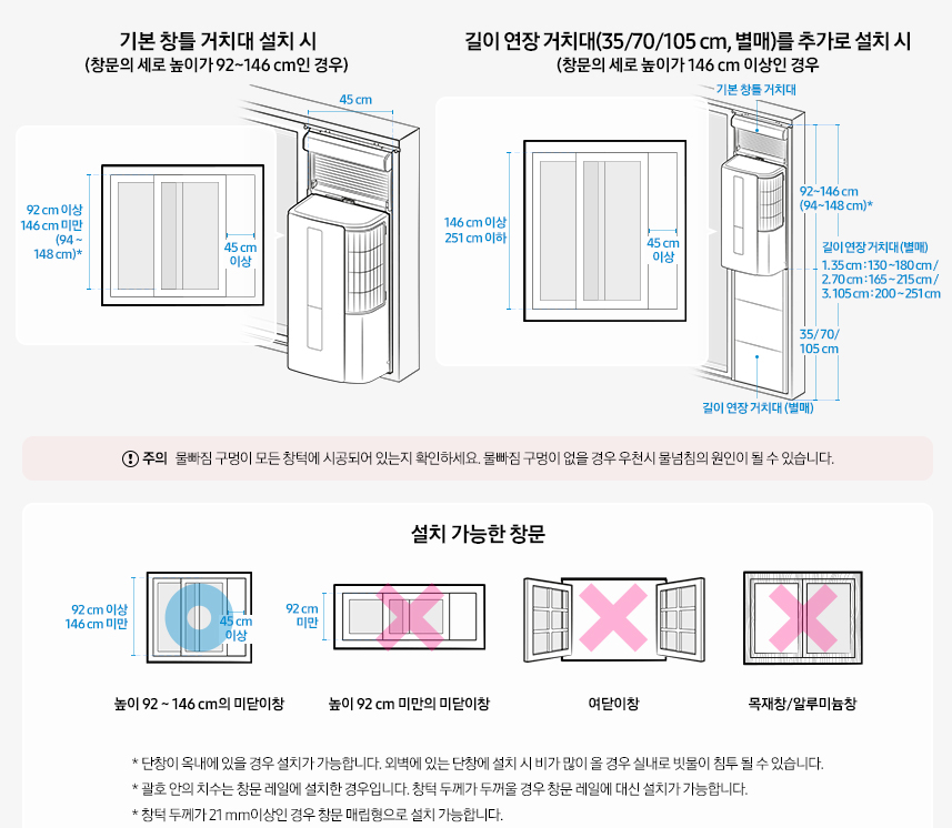 윈도위핏 에어컨 설치 가능한 창문