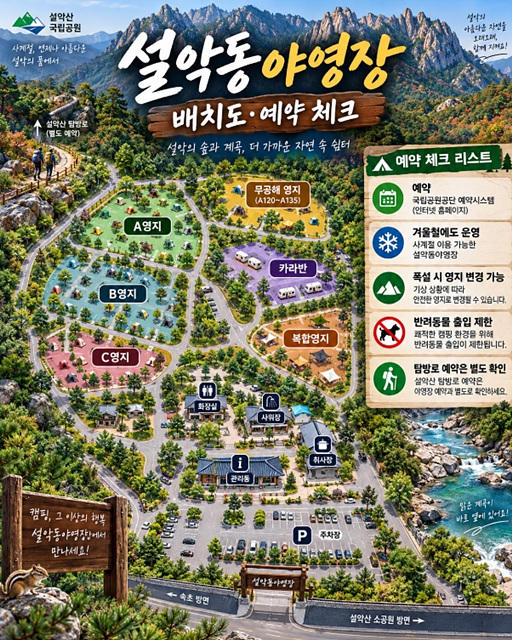설악산 국립공원 예약통합시스템 야영장