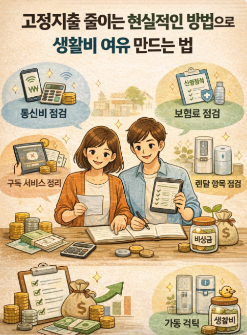 고정지출 줄이는 현실적인 방법으로 생활비 여유 만드는 법