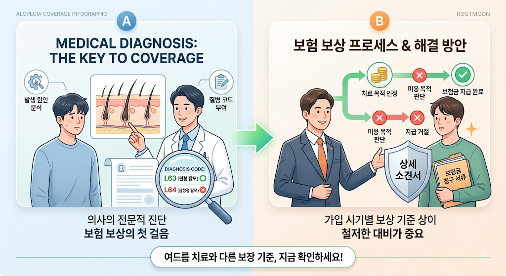 탈모 치료비 실비보험 적용 총정리: 여드름 치료와 다른 보장 기준 및 청구 꿀팁