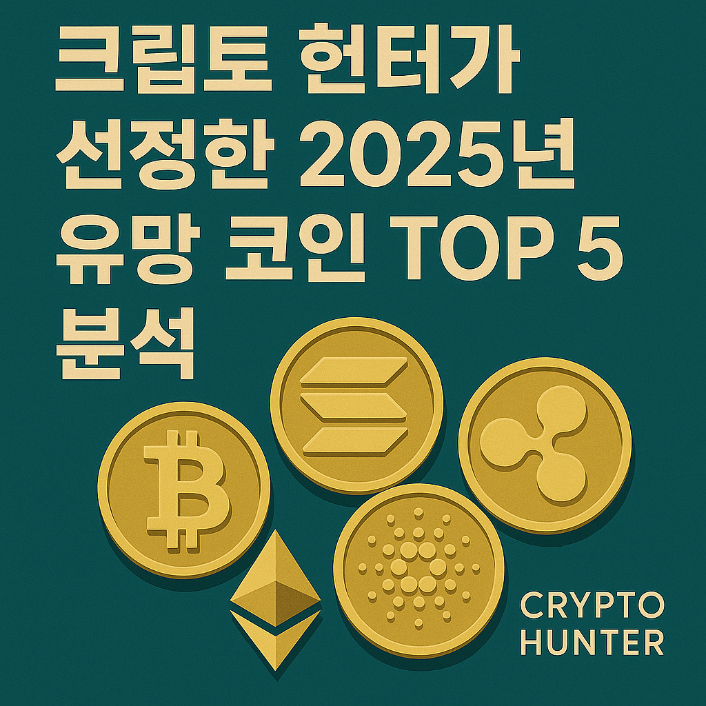 2025년 유망 코인 TOP 5를 분석하는 크립토 헌터 썸네일 이미지