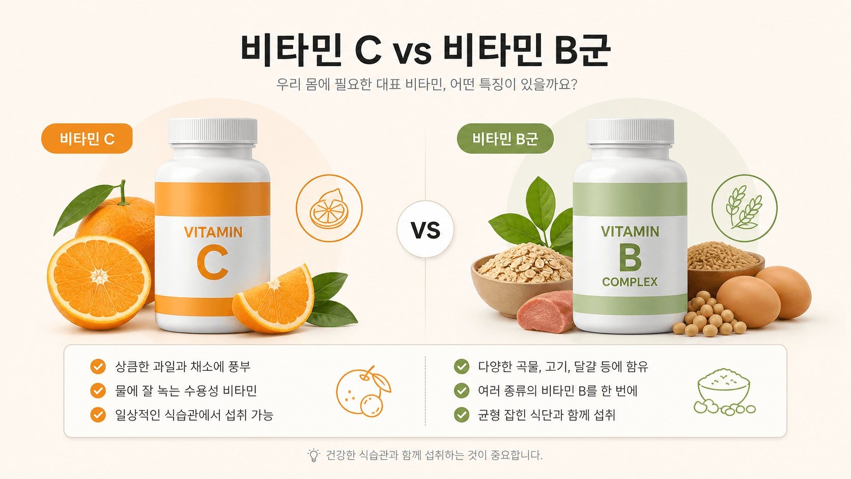 비타민C와 비타민B군 차이